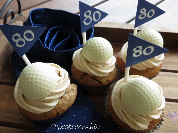 Golf Ball Cupcakes - 80th Birthday