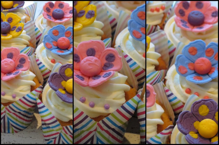 Polka Dot Flower Cupcakes