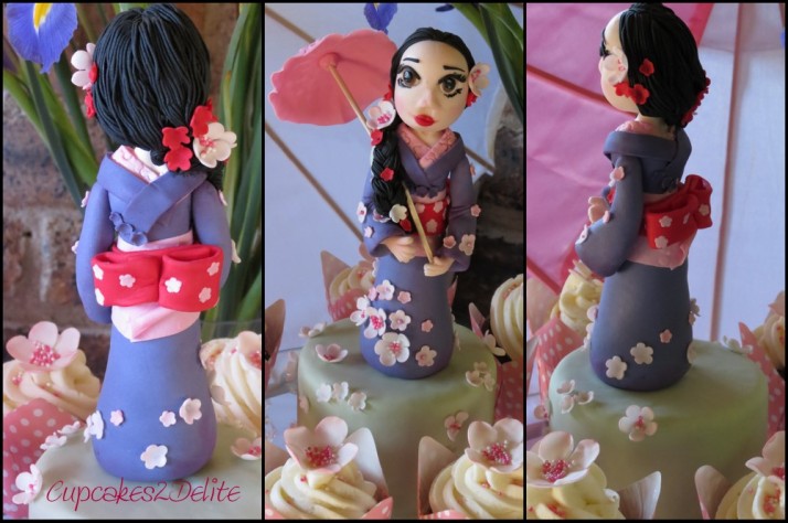 Japanese Girl Cake &  Cherry Blossom Cupcakes