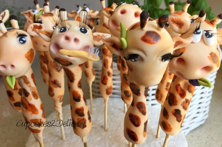 Sugar Paste Giraffe Cupcake Toppers