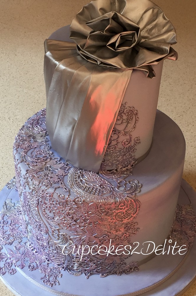 Crystal Candy Edible Fabric & Lace Cake
