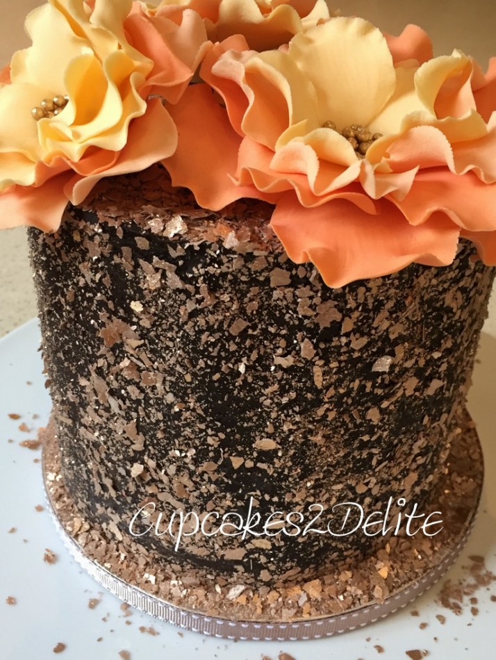 Orange Ruffle Flower Cake